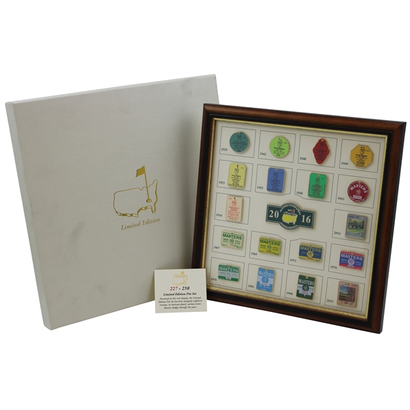 2016 Masters Tournament Limited Edition Masters Tickets & Badges Pin Set in Original Box