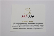 2022 Masters Tournament Ltd Ed Crow's Nest Coin #307/500 in Box w/Card