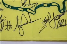 Tiger, Rory, Palmer, Nicklaus & 38 Past Champions Signed 2005 Masters Embroidered Flag JSA ALOA