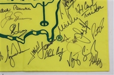 Tiger, Rory, Palmer, Nicklaus & 38 Past Champions Signed 2005 Masters Embroidered Flag JSA ALOA