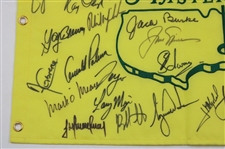 Tiger, Rory, Palmer, Nicklaus & 38 Past Champions Signed 2005 Masters Embroidered Flag JSA ALOA