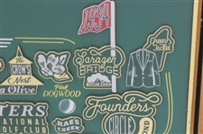2018 Masters Tournament Limited Edition Landmarks in Logo Pin Set in Original Box - Framed