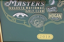 2018 Masters Tournament Limited Edition Landmarks in Logo Pin Set in Original Box - Framed