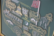 2018 Masters Tournament Limited Edition Landmarks in Logo Pin Set in Original Box - Framed