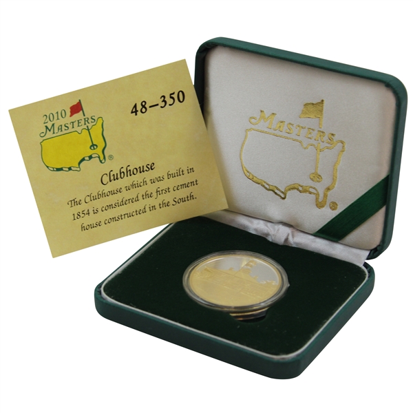 2010 Masters Tournament Ltd Ed Augusta National Clubhouse Coin #048/350 in Box w/Card