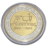 2011 Masters Tournament Ltd Ed 75th Anniversary Comm. Coin #48/350 in Box w/Card
