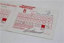 Phil Mickelson Signed 1993 Las Vegas Invitational Official Scorecard