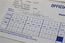 Faldo, Clarke, Calcavecchia & Seven (7) Others Signed 98 Players Championship, 95 & 98 Buick Classic, 98 Doral-Ryder Open & 99 Mastercard Colonial Scorecards