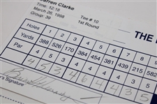 Faldo, Clarke, Calcavecchia & Seven (7) Others Signed 98 Players Championship, 95 & 98 Buick Classic, 98 Doral-Ryder Open & 99 Mastercard Colonial Scorecards