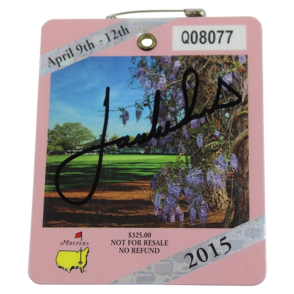 Jordan Spieth Signed 2015 Masters Tournament SERIES Badge #Q08077 JSA ALOA