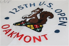Champion JJ Spaun Signed 2025 US Open at Oakmont Embroidered Flag JSA ALOA