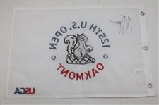 Champion JJ Spaun Signed 2025 US Open at Oakmont Embroidered Flag JSA ALOA