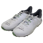 Jordan Spieth Dual Signed Match Used White Golf Cleats w/Locker Sign - 2025 Genesis Invitational JSA ALOA