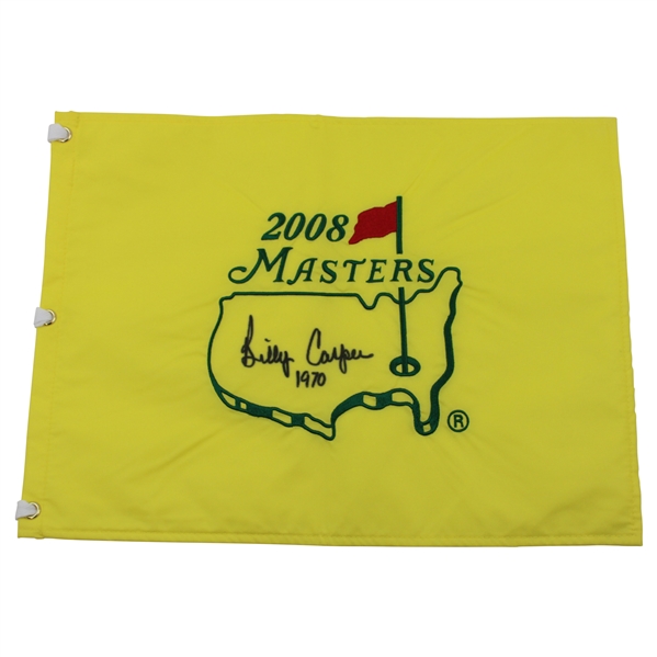 Billy Casper Signed 2008 Masters Embroidered Flag w/1970 JSA ALOA