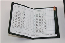Four (4) 2017 “I am member of “Arnie’s Army” Pins w/Two(2) Leather Masters Scorecard Holders w/Card & Pencil