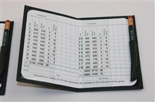 Four (4) 2017 “I am member of “Arnie’s Army” Pins w/Two(2) Leather Masters Scorecard Holders w/Card & Pencil