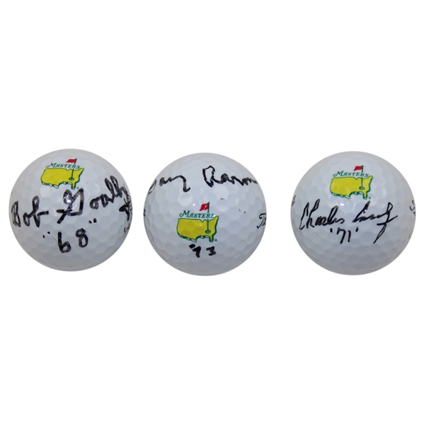 Bob Goalby, Tommy Aaron & Charles Coody Signed Masters Logo Golf Balls JSA ALOA