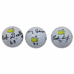 Bob Goalby, Tommy Aaron & Charles Coody Signed Masters Logo Golf Balls JSA ALOA