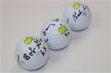 Bob Goalby, Tommy Aaron & Charles Coody Signed Masters Logo Golf Balls JSA ALOA