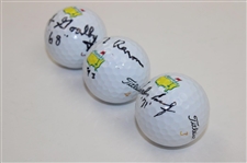 Bob Goalby, Tommy Aaron & Charles Coody Signed Masters Logo Golf Balls JSA ALOA