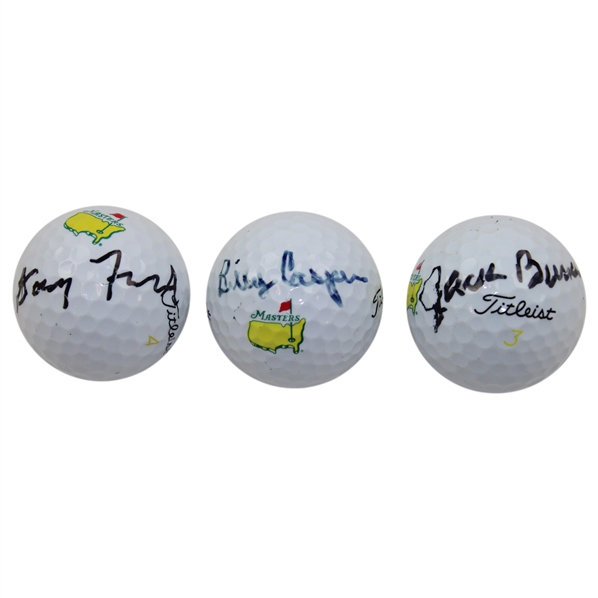 Doug Ford, Billy Casper & Jack Burke Signed Masters Logo Golf Balls JSA ALOA