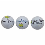 Doug Ford, Billy Casper & Jack Burke Signed Masters Logo Golf Balls JSA ALOA