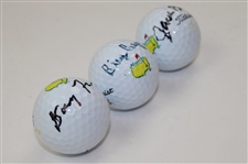 Doug Ford, Billy Casper & Jack Burke Signed Masters Logo Golf Balls JSA ALOA
