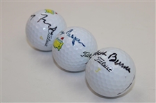 Doug Ford, Billy Casper & Jack Burke Signed Masters Logo Golf Balls JSA ALOA