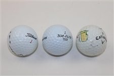 Zach Johnson, Ray Floyd & Adam Scott Signed Masters Logo Golf Balls JSA ALOA