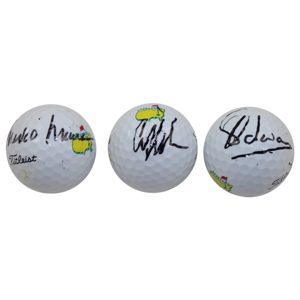 Mark OMeara, Craig Stadler & Charl Schwartzel Signed Masters Logo Golf Balls JSA ALOA