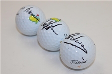 Mark O'Meara, Craig Stadler & Charl Schwartzel Signed Masters Logo Golf Balls JSA ALOA