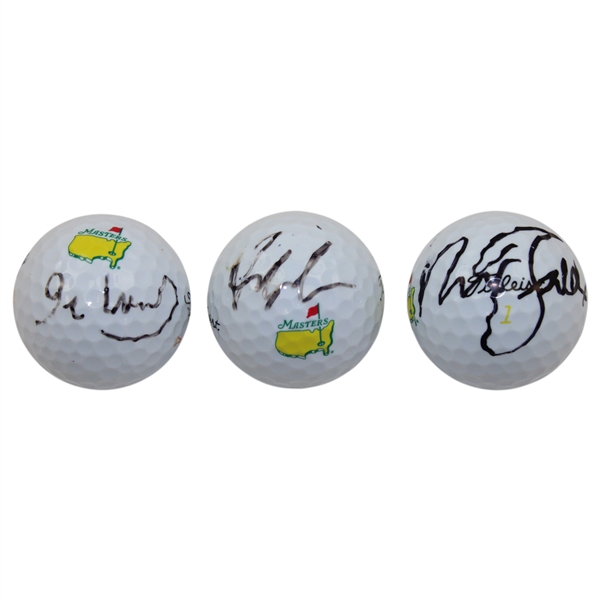Ian Woosnam, Fred Couples & Nick Faldo Signed Masters Logo Golf Balls JSA ALOA