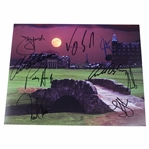 Singh, Els, Furyk & Six (6) Others Signed Swilken Bridge Photo JSA ALOA