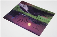 Singh, Els, Furyk & Six (6) Others Signed Swilken Bridge Photo JSA ALOA