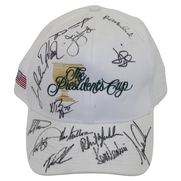 Tiger Woods & Team USA Signed 2000 Presidents Cup Hat JSA ALOA