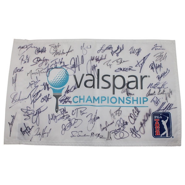 Tiger Woods, Rory & Field Signed Valspar Championship Flag JSA ALOA