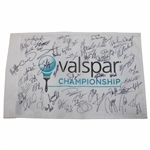 Rahm, DJ, Dufner & Field Signed Valspar Championship Flag JSA ALOA