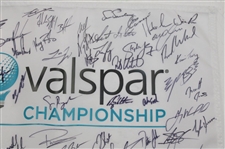 Rahm, DJ, Dufner & Field Signed Valspar Championship Flag JSA ALOA