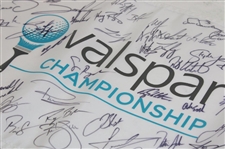 Rahm, DJ, Dufner & Field Signed Valspar Championship Flag JSA ALOA