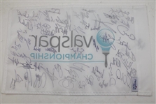 Rahm, DJ, Dufner & Field Signed Valspar Championship Flag JSA ALOA