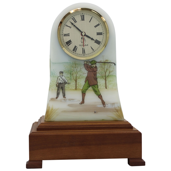 Vintage Fenton Glass Clock With Stand