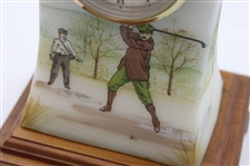 Vintage Fenton Glass Clock With Stand