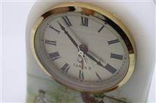 Vintage Fenton Glass Clock With Stand