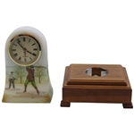 Vintage Fenton Glass Clock With Stand