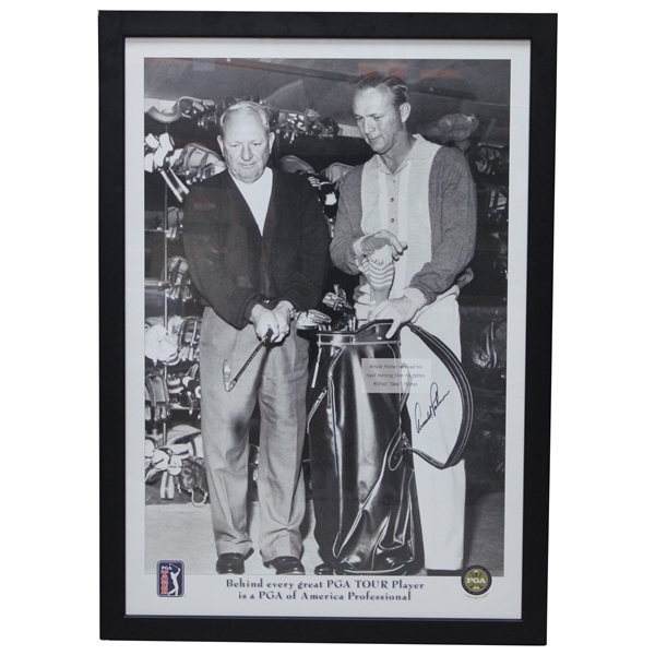 Arnold Palmer Signed Poster w/ Father Deke Palmer JSA ALOA