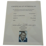 Original Arnold Palmer Oil on Panel Painting Portrait by Artist Robert Fletcher w/COA - Framed