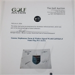 Goosen, Stephenson, Payne & Walters Signed World Golf Hall of Fame Flag JSA ALOA