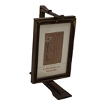 Original 1904 Leather Post Card in Rotating Frame Display - Signed Blanchester Golf