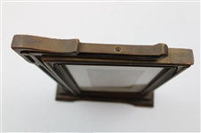 Original 1904 Leather Post Card in Rotating Frame Display - Signed Blanchester Golf