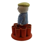 Bramble 'Dunlop Man' Golfer w/Yellow Cap & Lt Blue Jacket w/Red Canisters/Holders